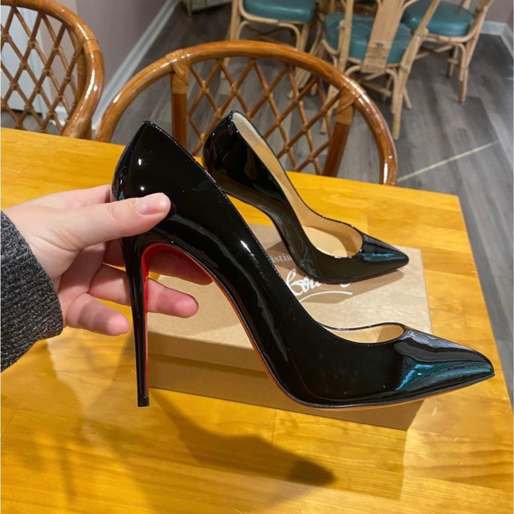 Christian Louboutin Glossy Black Heels with Red Soles